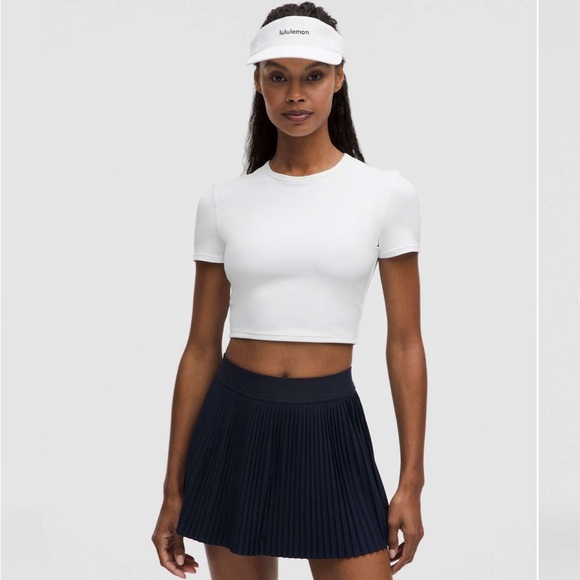 lululemon athletica Tops - Lululemon Tight-Fit Cropped Shelf-Bra T-Shirt